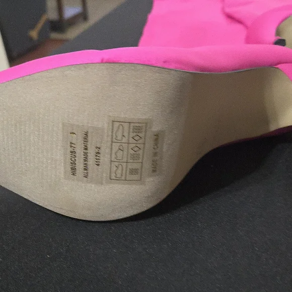 NWT ANN MICHELLE Vibrant " Hibiscus Pink Over the Knee Boots Size 9 Fits L 8 - Picture 2 of 10